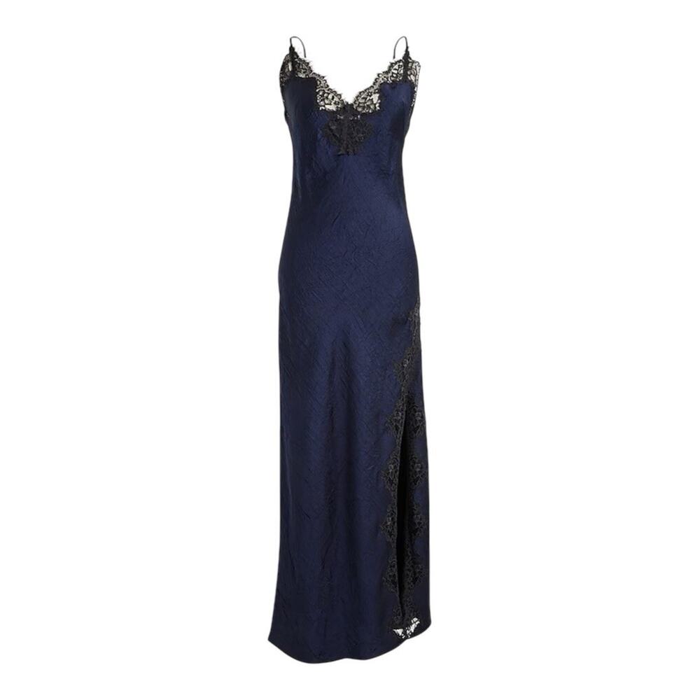 J Crew Lace-trim slip dress in textured satin NWT